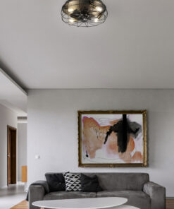 Ανεμιστήρας Reality TRONDHEIM 4x E27 Μαύρο Ματ Μεταλλικό, 3 τρόπων ταχύτητας, Xρονοδιακόπτη, Τηλεχειριζόμενο- R61095032