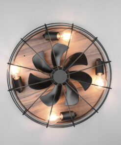 Ανεμιστήρας Reality TRONDHEIM 4x E27 Μαύρο Ματ Μεταλλικό, Xρονοδιακόπτη, Tρεις ταχύτητες κίνησης, Τηλεχειριζόμενο – R61105032