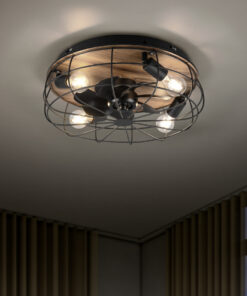 Ανεμιστήρας Reality TRONDHEIM 4x E27 Μαύρο Ματ Μεταλλικό, Xρονοδιακόπτη, Tρεις ταχύτητες κίνησης, Τηλεχειριζόμενο – R61105032