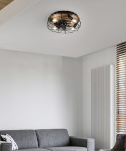 Ανεμιστήρας Reality TRONDHEIM 4x E27 Μαύρο Ματ Μεταλλικό, Xρονοδιακόπτη, Tρεις ταχύτητες κίνησης, Τηλεχειριζόμενο – R61105032