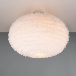 Φωτιστικό Οροφής με Fluffy Λευκό Βελούδο FURRY Reality 2x E27 – R61582001