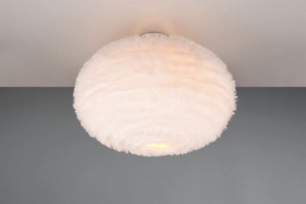 Φωτιστικό Οροφής με Fluffy Λευκό Βελούδο FURRY Reality 2x E27 – R61582001
