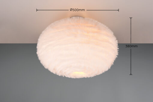 Φωτιστικό Οροφής με Fluffy Λευκό Βελούδο FURRY Reality 2x E27 – R61582001