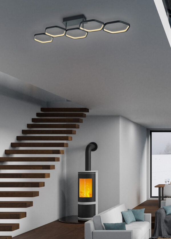 Φωτιστικό Οροφής Reality LED 24W  Ανθρακί Μεταλλικό Step Dimmable 3000lm 3000K  R62055142