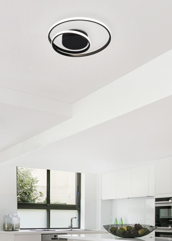 Φωτιστικό Οροφής Reality LED 22W  Μαύρο Ματ Μεταλλικό Step Dimmable 2200lm 3000K  R62911132