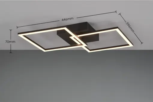 Φωτιστικό Οροφής Reality LED 20W 3000K Μαύρου Χρώματος – R64492132