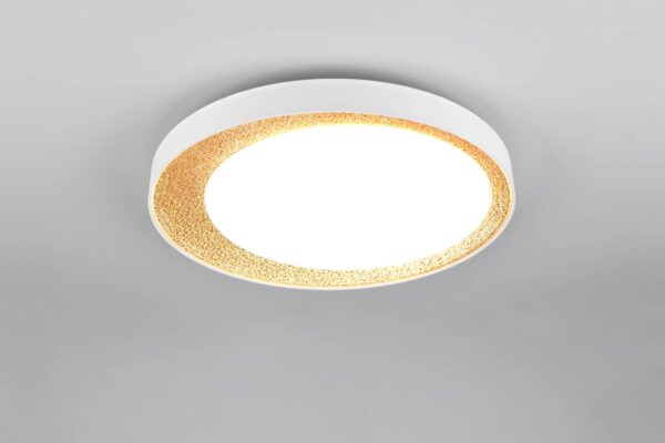 Πλαφονιέρα Λευκό & Χρυσό Φ45 ALETA LED 24W 2500lm Dimmable CCT με Τηλεχειριστήριο Reality - R64611179