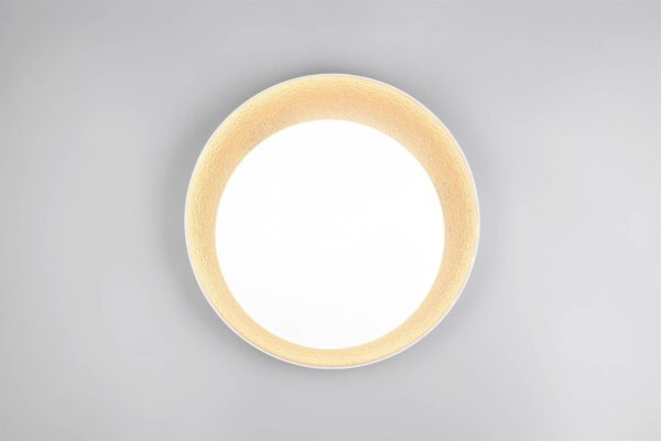 Πλαφονιέρα Λευκό & Χρυσό Φ45 ALETA LED 24W 2500lm Dimmable CCT με Τηλεχειριστήριο Reality – R64611179
