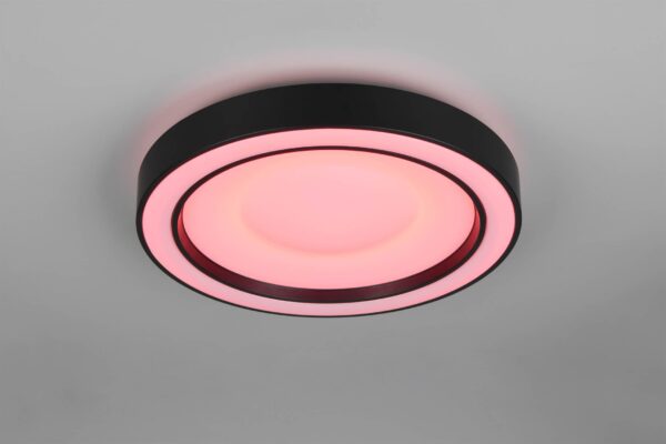 Πλαφονιέρα Μαύρη Ματ Φ40 ARCO LED 22W 2500lm RGBW Dimmable με Τηλεχειριστήριο Reality – R65091432