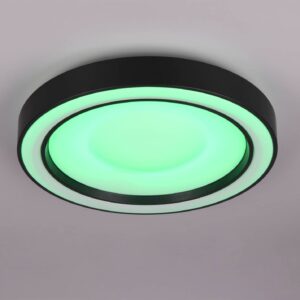 Πλαφονιέρα Μαύρη Ματ Φ40 ARCO LED 22W 2500lm RGBW Dimmable με Τηλεχειριστήριο Reality – R65091432