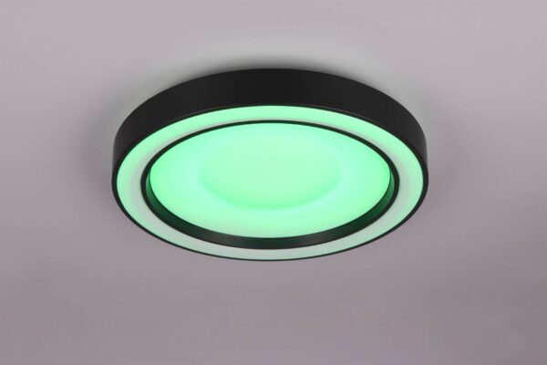Πλαφονιέρα Μαύρη Ματ Φ40 ARCO LED 22W 2500lm RGBW Dimmable με Τηλεχειριστήριο Reality – R65091432