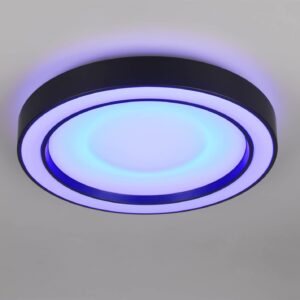 Πλαφονιέρα Μαύρη Ματ Φ40 ARCO LED 22W 2500lm RGBW Dimmable με Τηλεχειριστήριο Reality – R65091432