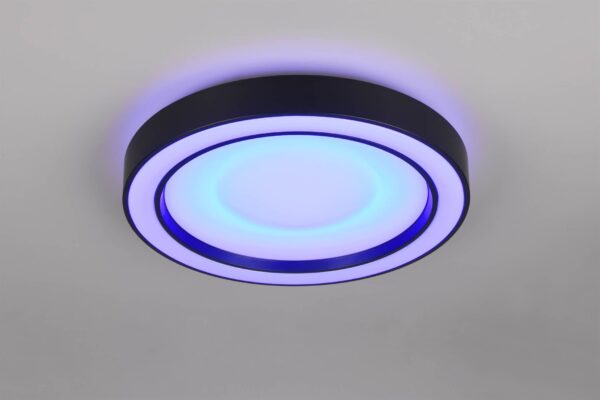 Πλαφονιέρα Μαύρη Ματ Φ40 ARCO LED 22W 2500lm RGBW Dimmable με Τηλεχειριστήριο Reality – R65091432