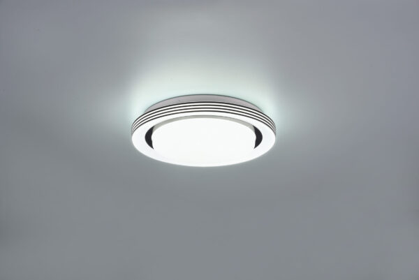Φωτιστικό Οροφής Reality ATRIA  LED, 10,5W · 1080lm, 3000 – 6000K Μαύρο Ματ Πλαστικό, Τηλεχειριζόμενο dimmable, Λειτουργία μνήμης, Φωτάκι νυκτός  – R67042832