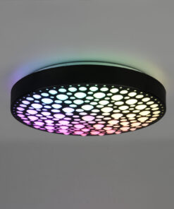 Φωτιστικό Οροφής Reality CHIZU , 22W · 1x 2500lm, 2700 – 6000K Μαύρο Ματ Πλαστικό,RGB,με ενσωματωμένο ροοστάτη, τηλεχειριστήριο, φωτάκι νυκτός – R67161132