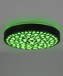 Φωτιστικό Οροφής Reality CHIZU , 22W · 1x 2500lm, 2700 – 6000K Μαύρο Ματ Πλαστικό,RGB,με ενσωματωμένο ροοστάτη, τηλεχειριστήριο, φωτάκι νυκτός – R67161132