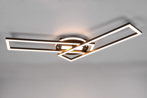 Φωτιστικό Οροφής Reality TWISTER , 30W · 1x 4500lm, 2700 – 6000K Μαύρο Ματ Μεταλλικό, Τηλεχειριζόμενο, Περιστρεφόμενο, Step dimmable – R67183132