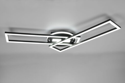Φωτιστικό Οροφής Reality TWISTER , 30W · 1x 4500lm, 2700 – 6000K Μαύρο Ματ Μεταλλικό, Τηλεχειριζόμενο, Περιστρεφόμενο, Step dimmable – R67183132