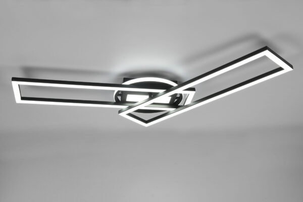 Φωτιστικό Οροφής Reality TWISTER , 30W · 1x 4500lm, 2700 – 6000K Μαύρο Ματ Μεταλλικό, Τηλεχειριζόμενο, Περιστρεφόμενο, Step dimmable – R67183132
