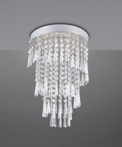 Κρεμαστό Φωτιστικό Χρώμιο & Γυαλιστερά Πλαστικά Κρύσταλλα Φ30 POMP Trio Lighting LED 18W 2400lm Dimmable με Τηλεχειριστήριο – R67341106