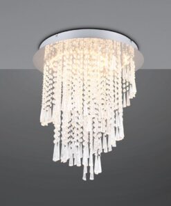 Κρεμαστό Φωτιστικό Χρώμιο & Γυαλιστερά Πλαστικά Κρύσταλλα Φ30 POMP Trio Lighting LED 30W 4000lm Dimmable με Τηλεχειριστήριο – R67349106