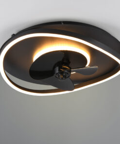 LED Φωτιστικό-Ανεμιστήρας Οροφής Μαύρο Ματ Φ50 Sortland 30W CCT 3500lm Dimmable με Τηλεχειριστήριο Reality – R67393132