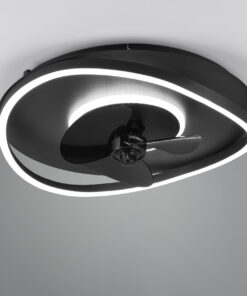 LED Φωτιστικό-Ανεμιστήρας Οροφής Μαύρο Ματ Φ50 Sortland 30W CCT 3500lm Dimmable με Τηλεχειριστήριο Reality – R67393132