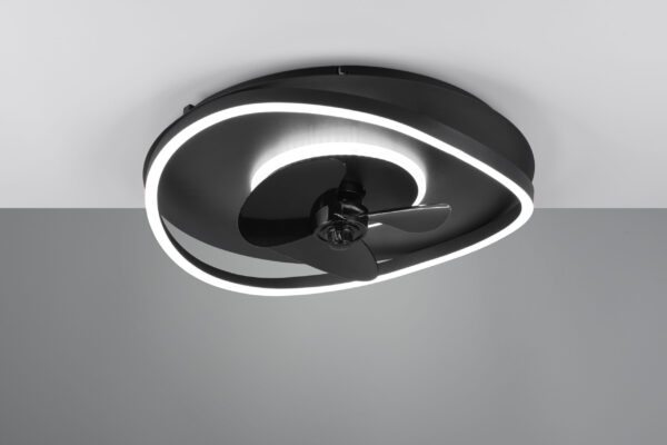 LED Φωτιστικό-Ανεμιστήρας Οροφής Μαύρο Ματ Φ50 Sortland 30W CCT 3500lm Dimmable με Τηλεχειριστήριο Reality – R67393132
