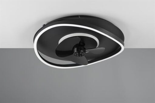 LED Φωτιστικό-Ανεμιστήρας Οροφής Μαύρο Ματ Φ50 Sortland 30W CCT 3500lm Dimmable με Τηλεχειριστήριο Reality – R67393132