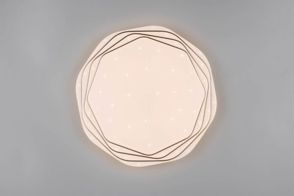 Πλαφονιέρα Λευκή με 3D Έναστρο Κάλυμμα Φ37 DIZZY LED 22W 2600lm Dimmable CCT με Τηλεχειριστήριο Reality – R67741100