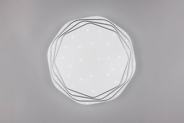 Πλαφονιέρα Λευκή με 3D Έναστρο Κάλυμμα Φ37 DIZZY LED 22W 2600lm Dimmable CCT με Τηλεχειριστήριο Reality – R67741100