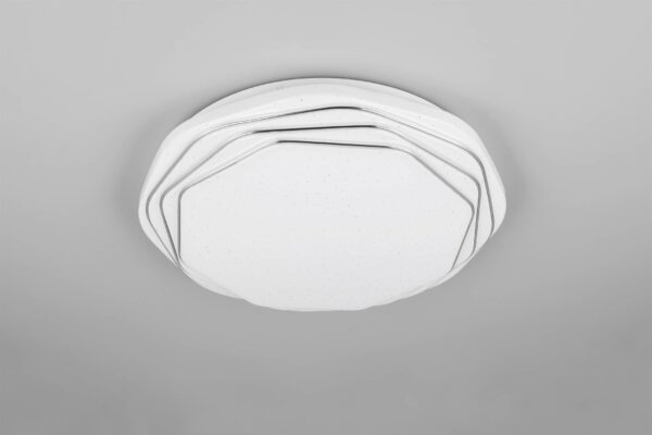 Πλαφονιέρα Λευκή με 3D Έναστρο Κάλυμμα Φ37 DIZZY LED 22W 2600lm Dimmable CCT με Τηλεχειριστήριο Reality – R67741100