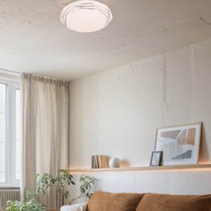 Πλαφονιέρα Λευκή με 3D Έναστρο Κάλυμμα Φ37 DIZZY LED 22W 2600lm Dimmable CCT με Τηλεχειριστήριο Reality – R67741100