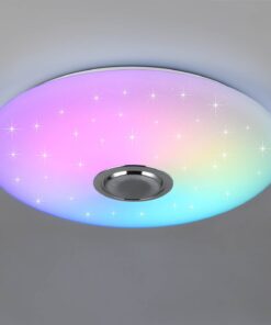 Πλαφονιέρα Λευκή Έναστρο Κάλυμμα με Ηχείο Φ58 MUSICA LED 33W 3600lm RGBW Dimmable με Τηλεχειριστήριο Reality – R69031901