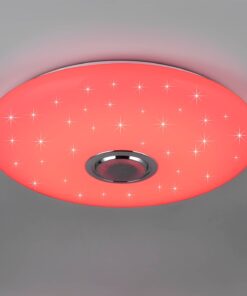 Πλαφονιέρα Λευκή Έναστρο Κάλυμμα με Ηχείο Φ58 MUSICA LED 33W 3600lm RGBW Dimmable με Τηλεχειριστήριο Reality – R69031901