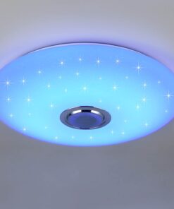 Πλαφονιέρα Λευκή Έναστρο Κάλυμμα με Ηχείο Φ58 MUSICA LED 33W 3600lm RGBW Dimmable με Τηλεχειριστήριο Reality – R69031901