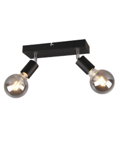 Σποτ Reality 2xE27 Μαύρο Ματ Μεταλλικό R80182032