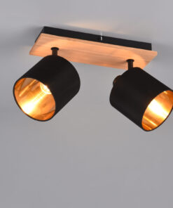 Φωτιστικό Spot Reality TOMMY 2x E14 Απόχρωση Ξύλου Μεταλλικό – R81332030