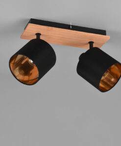 Φωτιστικό Spot Reality TOMMY 2x E14 Απόχρωση Ξύλου Μεταλλικό – R81332030