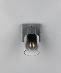 Φωτιστικό Τοίχου/Οροφής με Περιστρεφόμενο Ανθρακί Γυάλινο Σποτ CADIZ 1xE14 Reality – R81781042