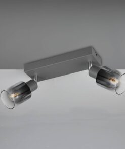 Πολύφωτο Οροφής με Περιστρεφόμενα Ανθρακί Γυάλινα Σποτ CADIZ 2xE14 Reality – R81782042