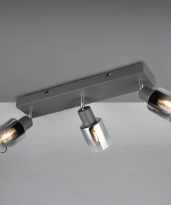 Πολύφωτο Οροφής με Περιστρεφόμενα Ανθρακί Γυάλινα Σποτ CADIZ 3xE14 Reality – R81783042