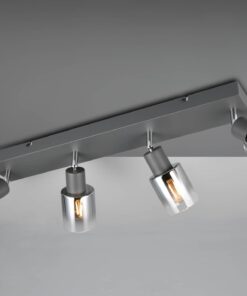 Πολύφωτο Οροφής με Περιστρεφόμενα Ανθρακί Γυάλινα Σποτ CADIZ 4xE14 Reality – R81784042