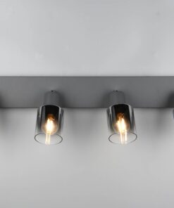 Πολύφωτο Οροφής με Περιστρεφόμενα Ανθρακί Γυάλινα Σποτ CADIZ 4xE14 Reality – R81784042