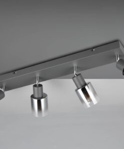 Πολύφωτο Οροφής με Περιστρεφόμενα Ανθρακί Γυάλινα Σποτ CADIZ 4xE14 Reality – R81784042