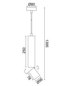 ΚΡΕΜΑΣΤΟ ΦΩΤΙΣΤΙΚΟ 1XGU10 BABEL ΓΚΡΙ ΜΕΤ/ΚΟ IP20 D5,6XD8XH140CM ACA DECOR – RA3551PGY