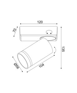 ΕΠΙΤΟΙΧΟ ΦΩΤΙΣΤΙΚΟ 1XGU10 DIVINO ΓΚΡΙ ΑΛΟΥΜΙΝΙΟ IP20 12X7X13,5CM ACA DECOR – RA3631SGY