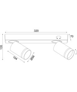 ΕΠΙΤΟΙΧΟ ΦΩΤΙΣΤΙΚΟ 2XGU10 DIVINO ΓΚΡΙ ΑΛΟΥΜΙΝΙΟ IP20 32X7X13,5CM ACA DECOR – RA3632SGY