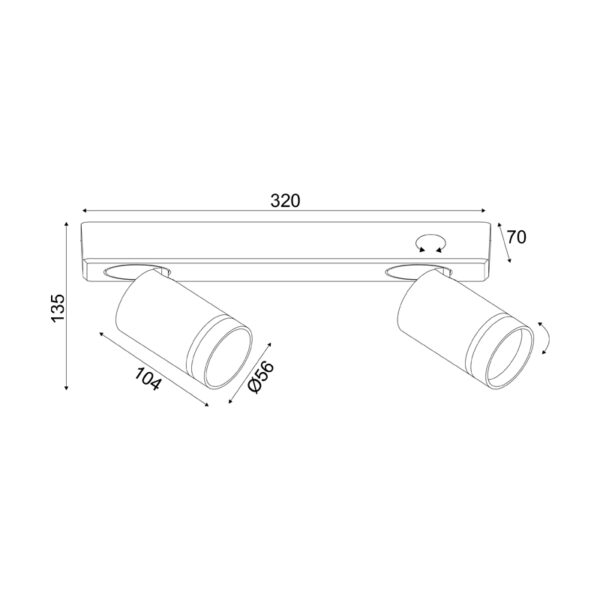 ΕΠΙΤΟΙΧΟ ΦΩΤΙΣΤΙΚΟ 2XGU10 DIVINO ΓΚΡΙ ΑΛΟΥΜΙΝΙΟ IP20 32X7X13,5CM ACA DECOR – RA3632SGY