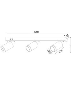 ΕΠΙΤΟΙΧΟ ΦΩΤΙΣΤΙΚΟ 3XGU10 DIVINO ΜΑΥΡΟ ΑΛΟΥΜΙΝΙΟ IP20 54X7X13,5CM ACA DECOR – RA3633SBH